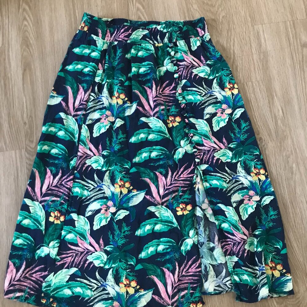XSP Tropical Print A-Line Skirt
